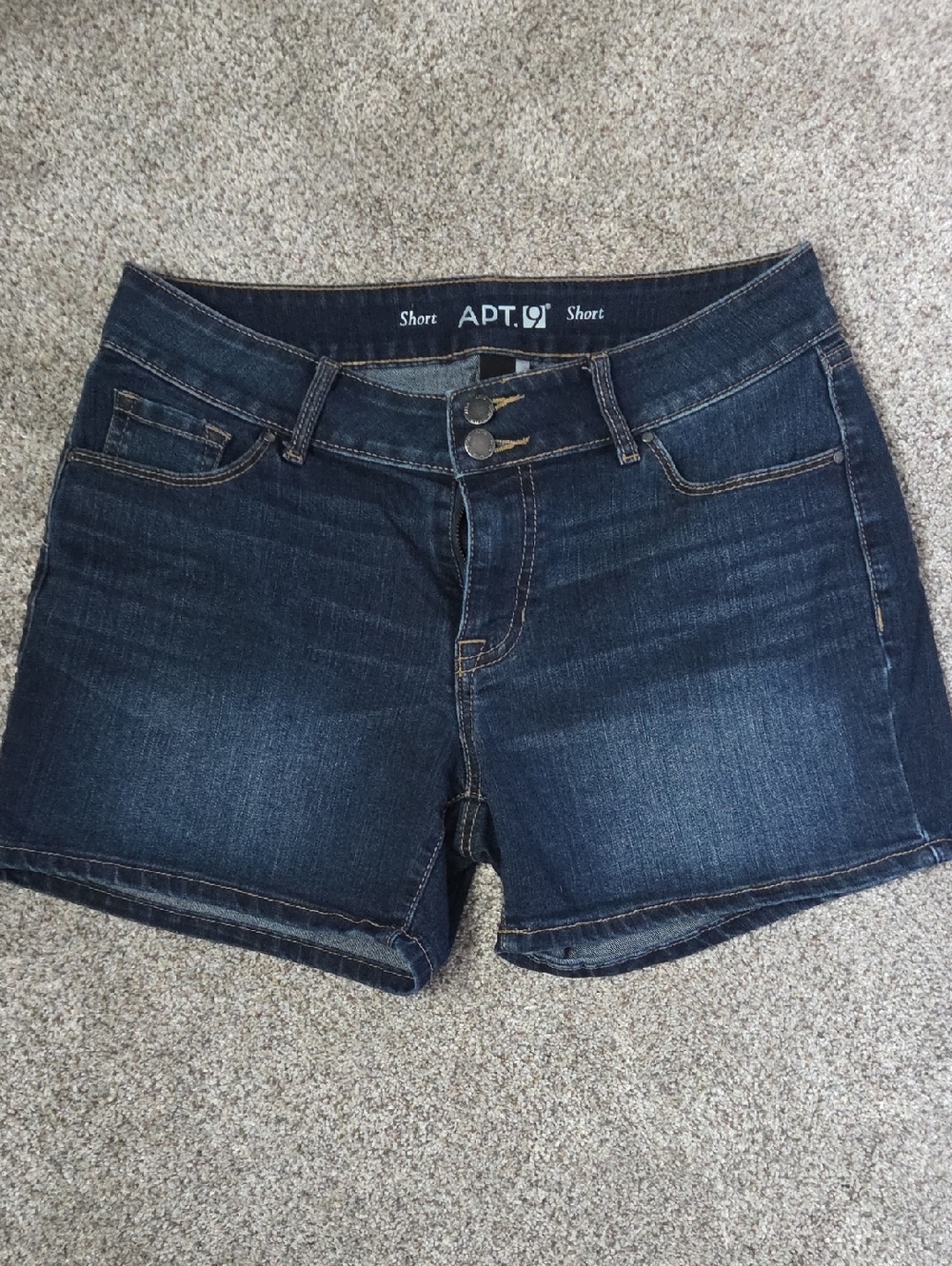 Apt. 9 Womens Dark Indigo Double-Button Jean Shorts